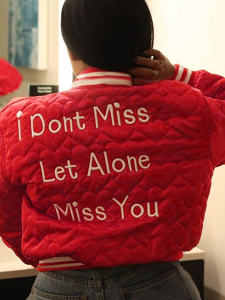 "I Don't Miss, Let Alone Miss You" Heart Bomber by White Market