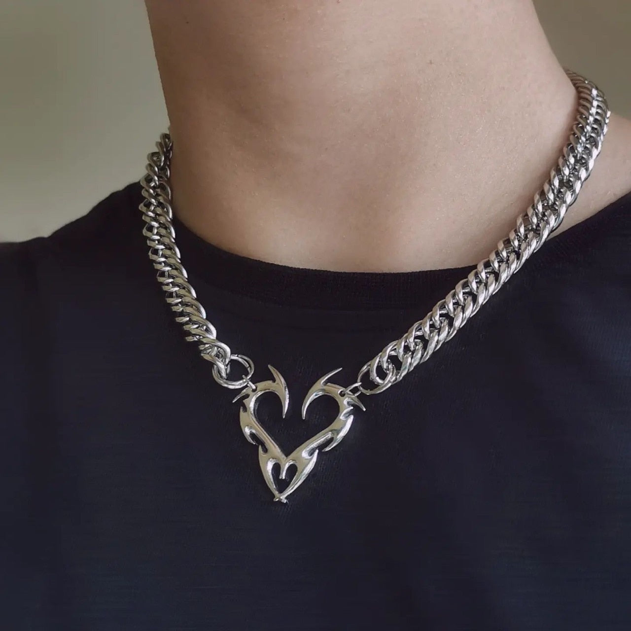 Metal Heart Choker by White Market