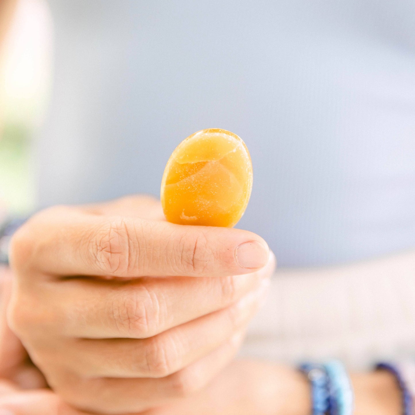 Yellow Calcite Worry Stone by Tiny Rituals