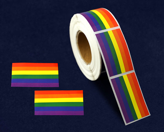 Roll Large Rectangle Rainbow Flag Stickers (250 per Roll) by Fundraising For A Cause