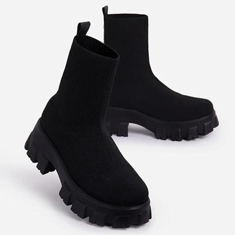 Sock Platform Boots by White Market