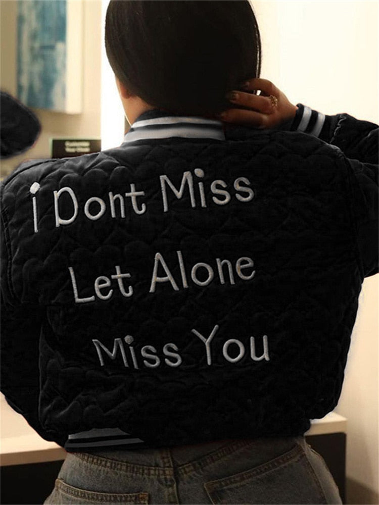 "I Don't Miss, Let Alone Miss You" Heart Bomber by White Market