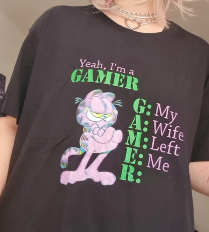 "Yeah I'm A Gamer" Garfield Tee by White Market