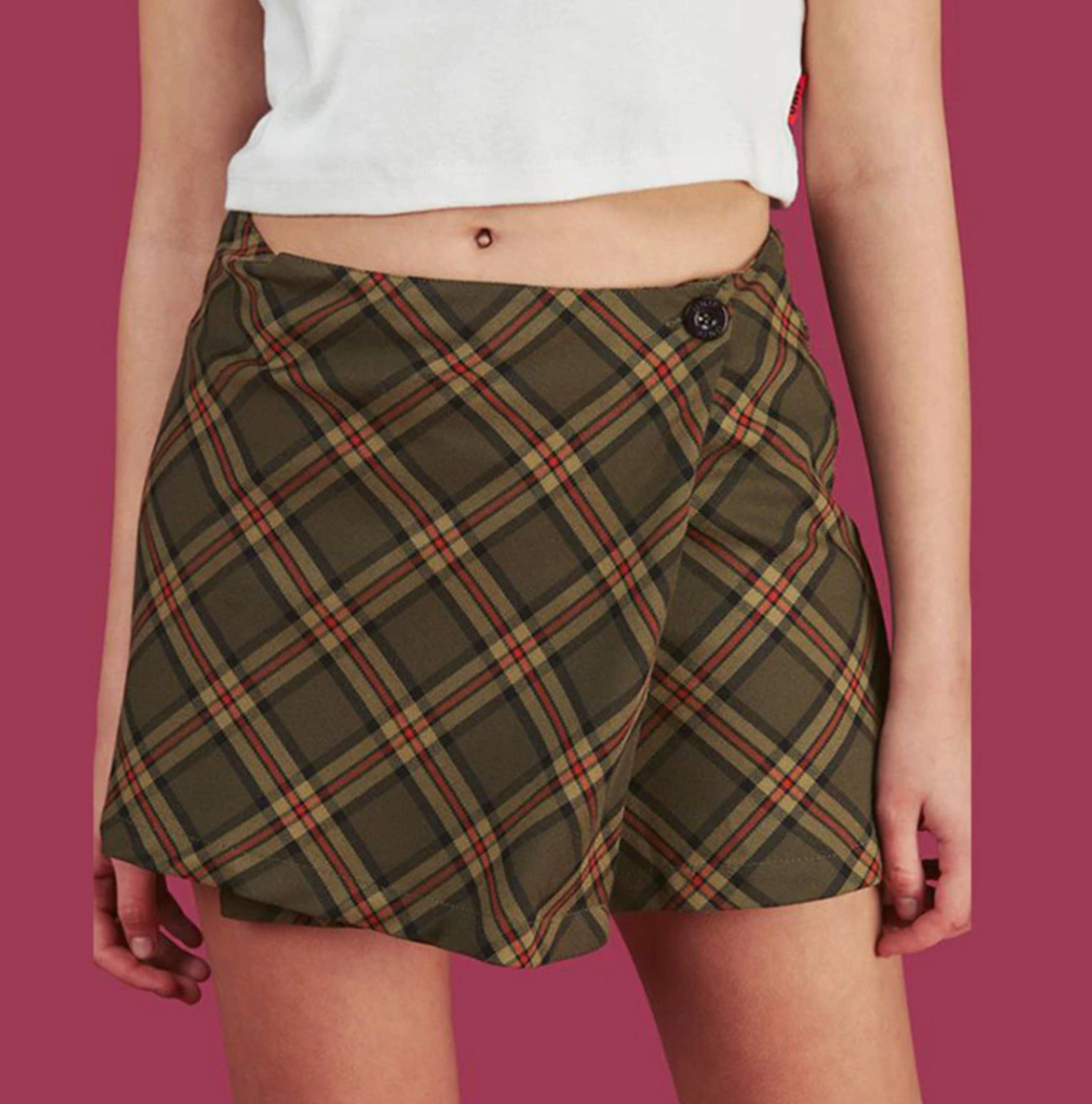 Vintage Plaid A-line Mini Skirt by White Market