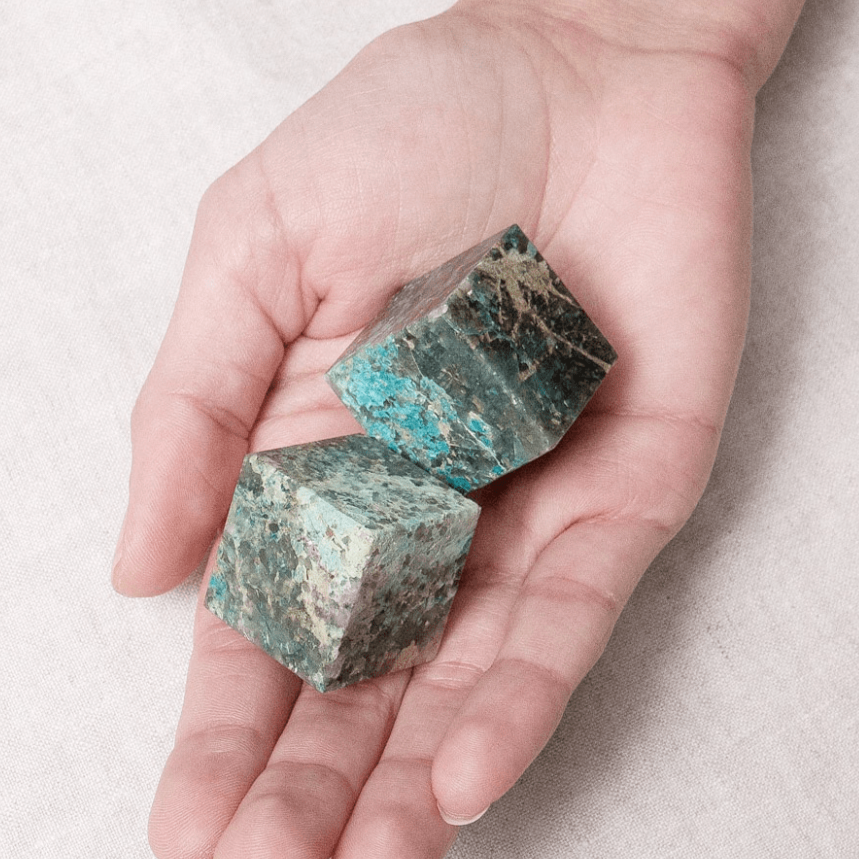 Chrysocolla Cube by Tiny Rituals