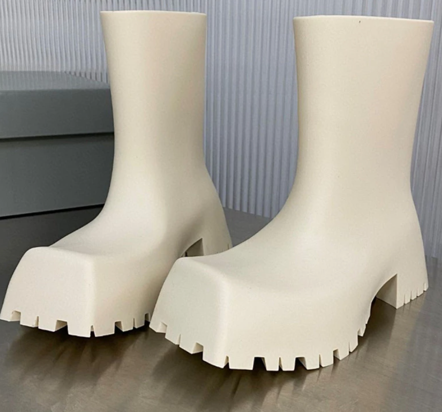 Square Toe Villain Platform Boots by White Market