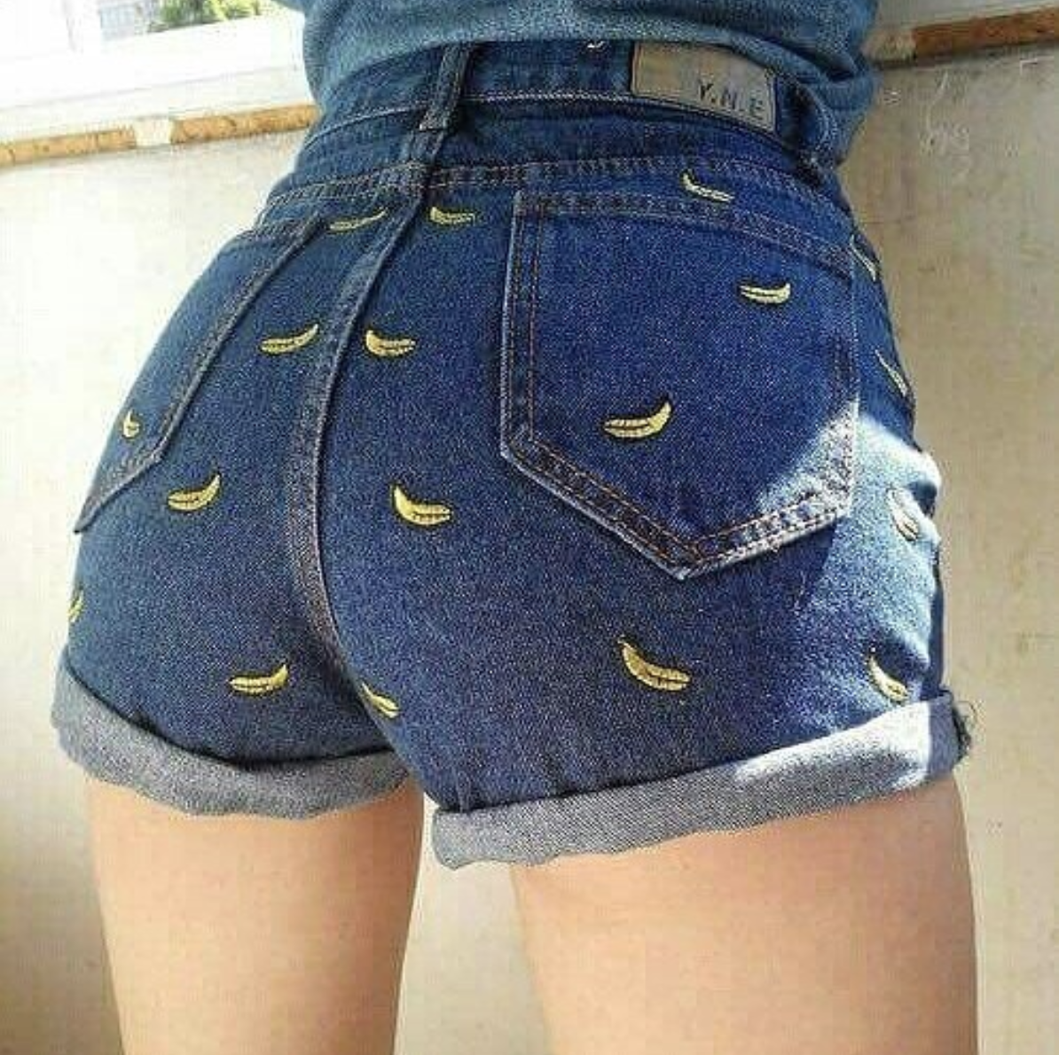 "Banana" Jean Shorts by White Market