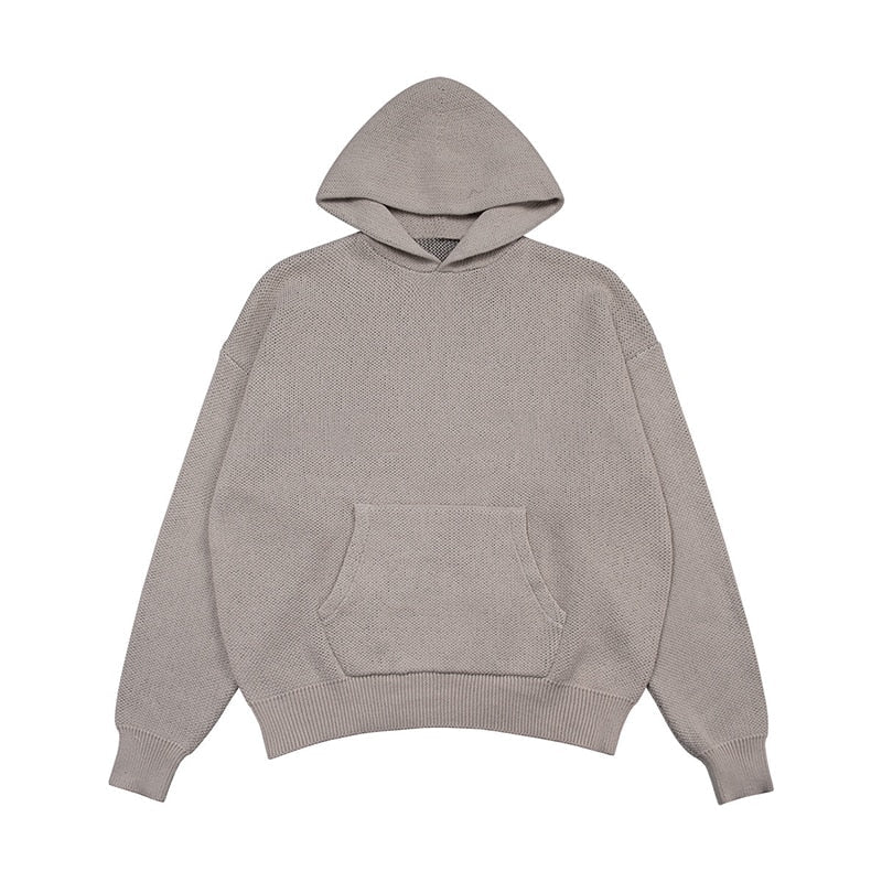 Oversized Knitted Oversized Pullover Hoodie by White Market