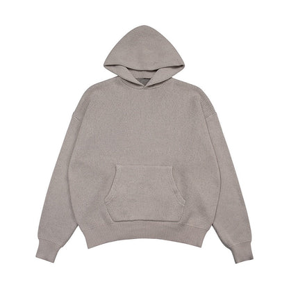 Oversized Knitted Oversized Pullover Hoodie by White Market