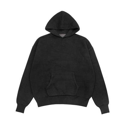 Oversized Knitted Oversized Pullover Hoodie by White Market