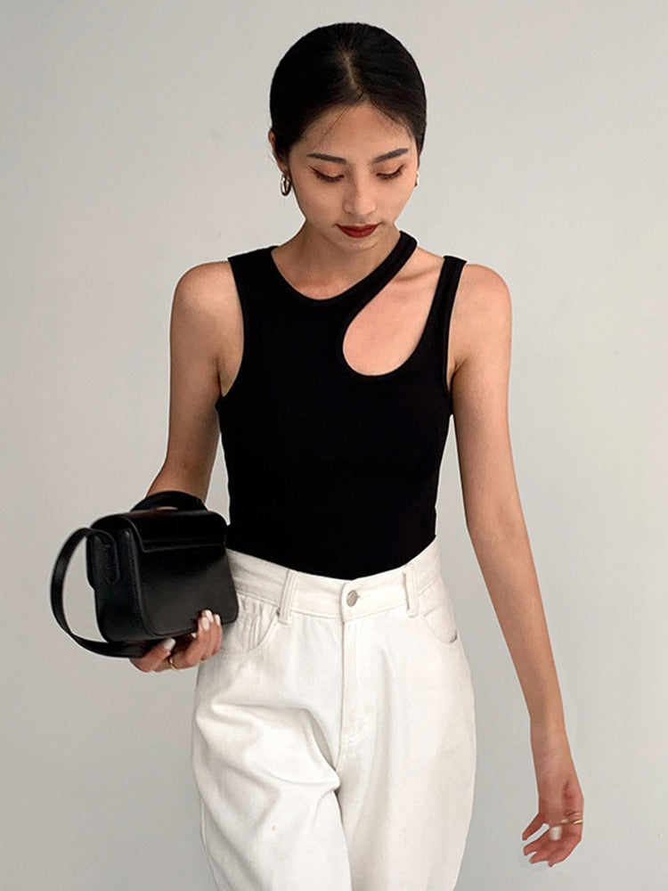 Double Strap Ribbed Top by White Market