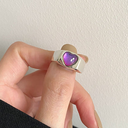 Purple Burst Heart Ring by White Market