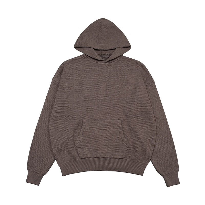 Oversized Knitted Oversized Pullover Hoodie by White Market