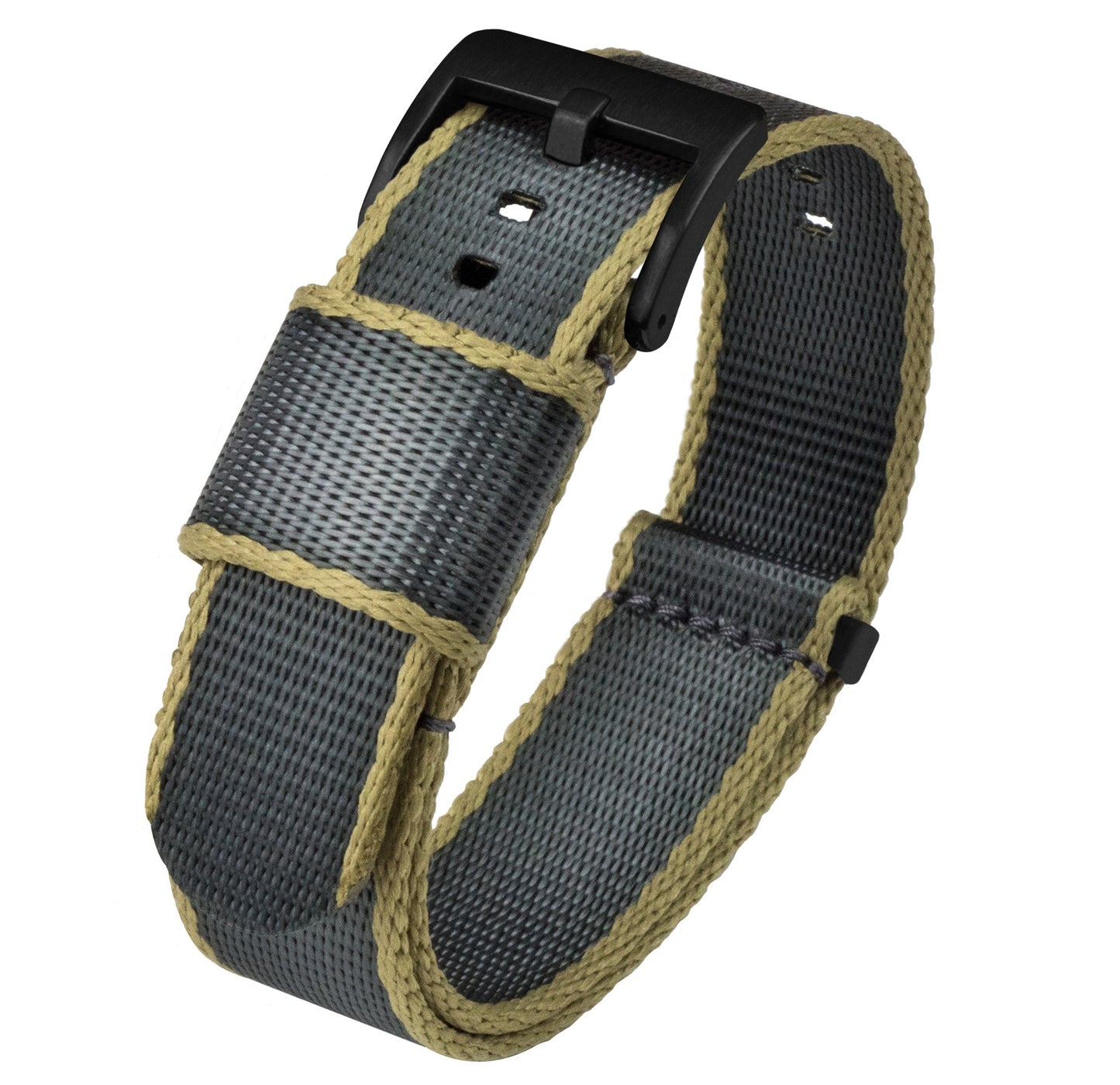 Slate Grey - Tan Edges | Elite Nylon NATO® Style by Barton Watch Bands