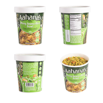 Aahana’s Delhi Mung Beans & Rice Bowl (Khichdi) - Gluten-Free, 16g Plant-Based Protein, Vegan, Non-GMO, Ready-to-Eat Meal (2.3oz., Pack of 4) by aahanasnaturals.com