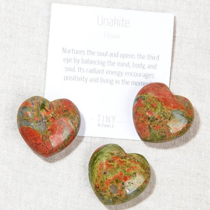 Unakite Mini Heart Set by Tiny Rituals