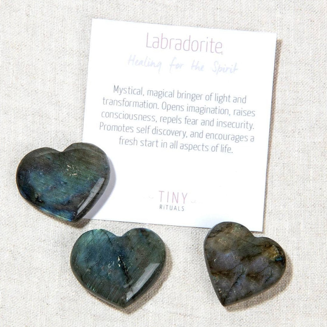 Labradorite Mini Heart Set by Tiny Rituals