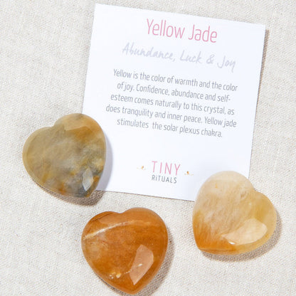 Yellow Jade Mini Heart Set by Tiny Rituals