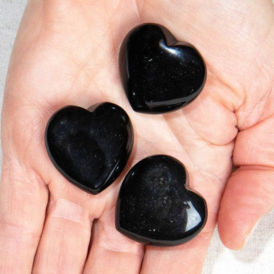 Black Obsidian Mini Heart Set by Tiny Rituals