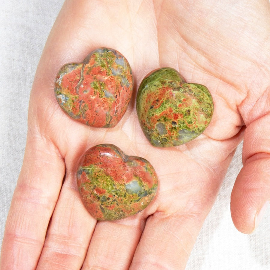 Unakite Mini Heart Set by Tiny Rituals