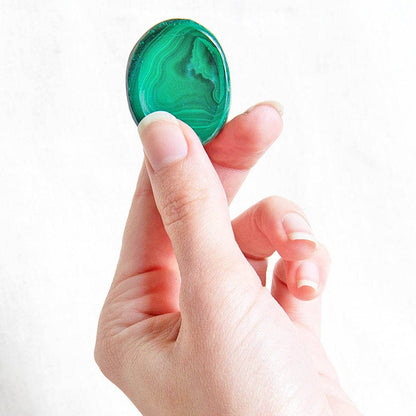 Rare Genuine Malachite Worry Stone by Tiny Rituals