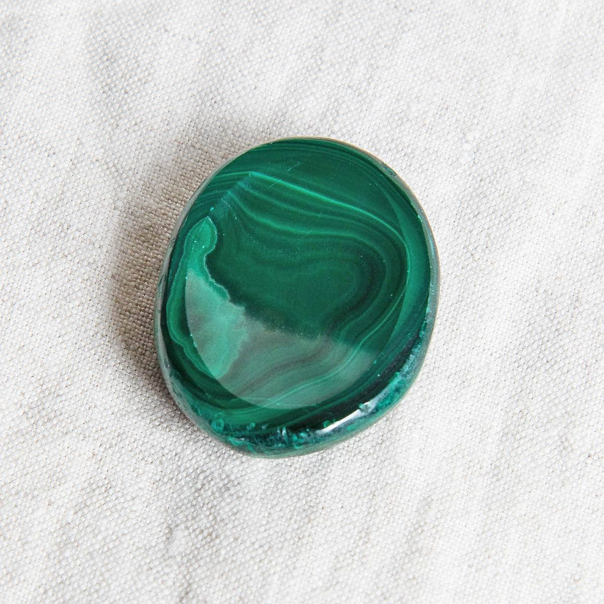 Rare Genuine Malachite Worry Stone by Tiny Rituals