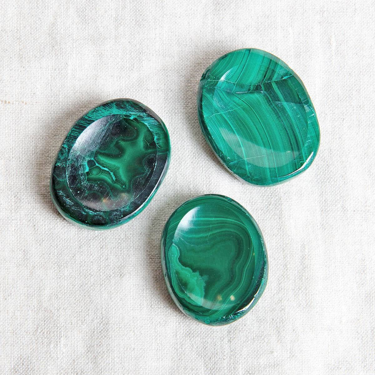 Rare Genuine Malachite Worry Stone by Tiny Rituals