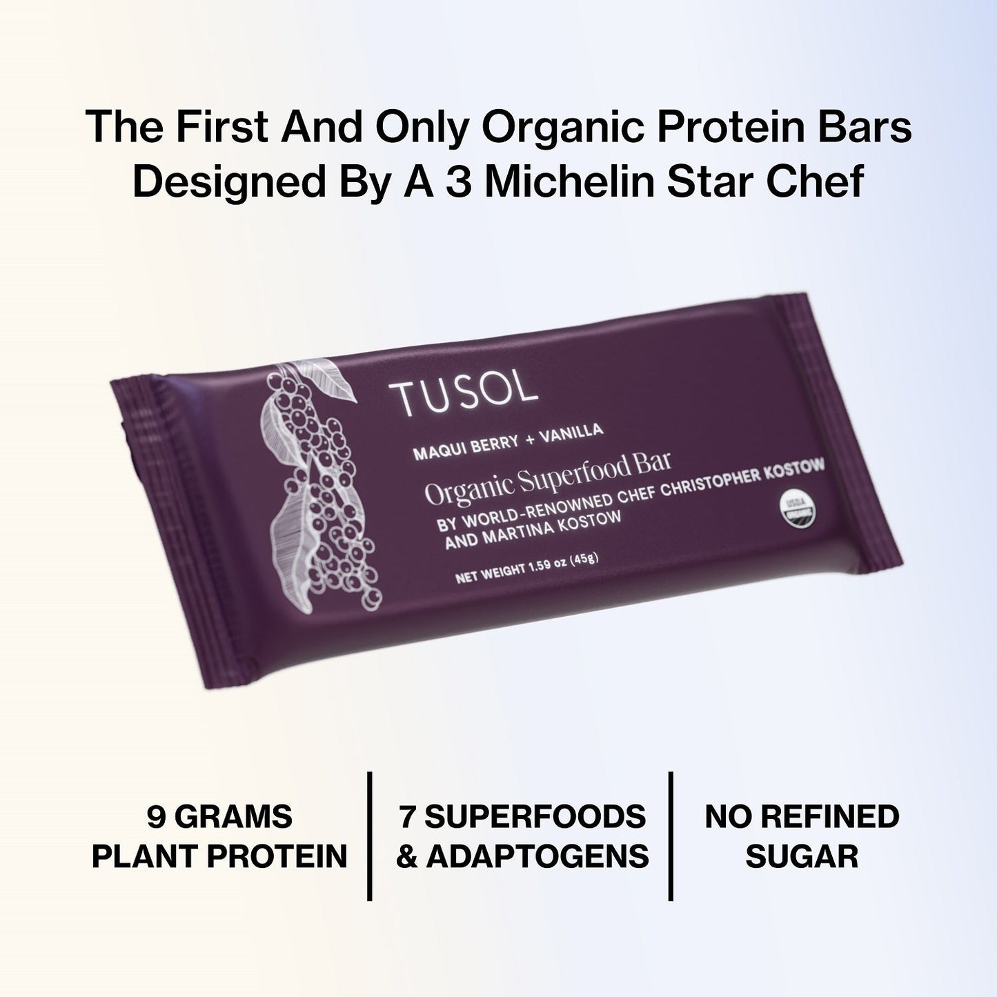 Organic Protein + Superfood Bars by TUSOL Wellness