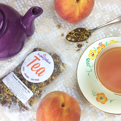 Tranquil Peach Herbal Tea (Pineapple - Peach - Chamomile) by Plum Deluxe Tea