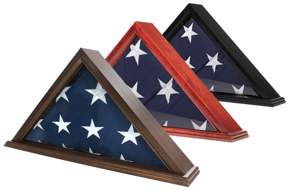 US Made Flag Case for 3' x 5' Flag,  Walnut Finish by The Military Gift Store