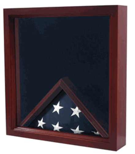 Army Flag Medal Display Box- Shadow Box, Flag Box - Oak by The Military Gift Store