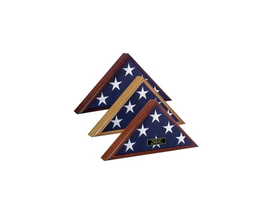 Flag Display Case 5x8 flag, Capitol Hill Flag Case Walnut finish by The Military Gift Store