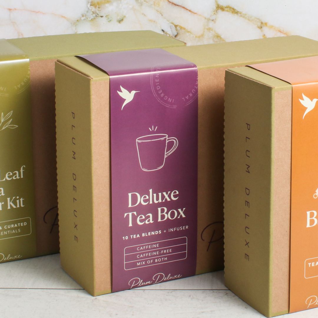 Deluxe Tea Box (10 Teas + Infuser) by Plum Deluxe Tea
