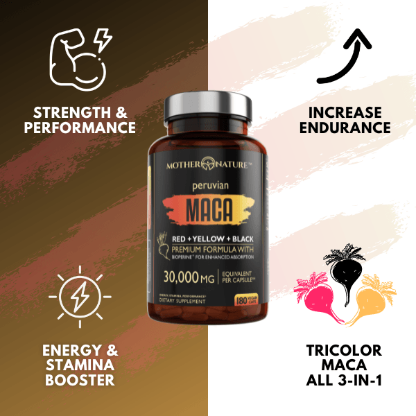 Maca Capsules Extra Strength by Mother Nature Organics