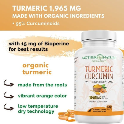 Turmeric Curcumin Capsules by Mother Nature Organics