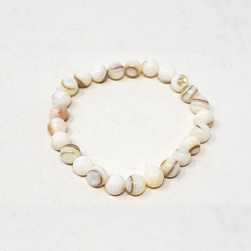 White MOTHER OF PEARL Bracelet - Mother's Day Gift by OMSutra