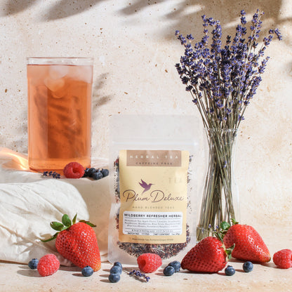 Wildberry Refresher Herbal Tea (Berries - Lavender) by Plum Deluxe Tea