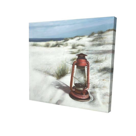 Lantern on the beach - 12x12 Print on canvas