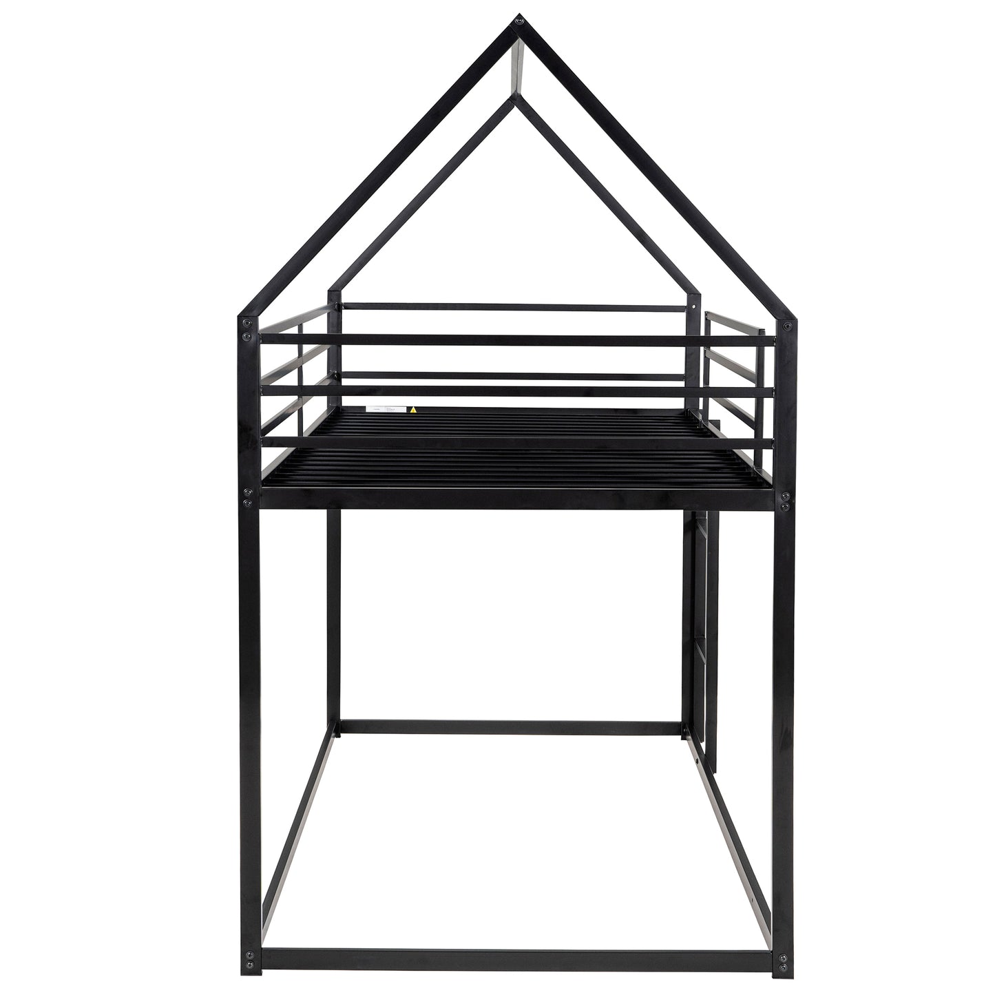 Twin over Twin House Bunk Bed with Built-in Ladder,Black