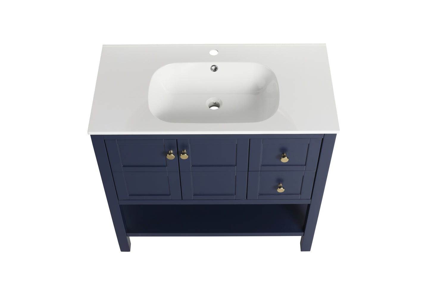 Bathroom Vanity With Soft Close Drawers and Gel Basin,36x18