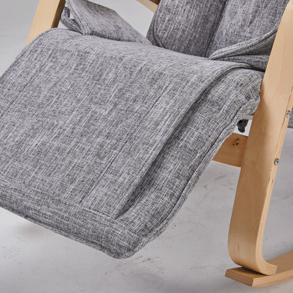 Full massage function-Air pressure-Comfortable Relax Rocking Chair, Lounge Chair Relax Chair with Cotton Fabric Cushion ， White and gray