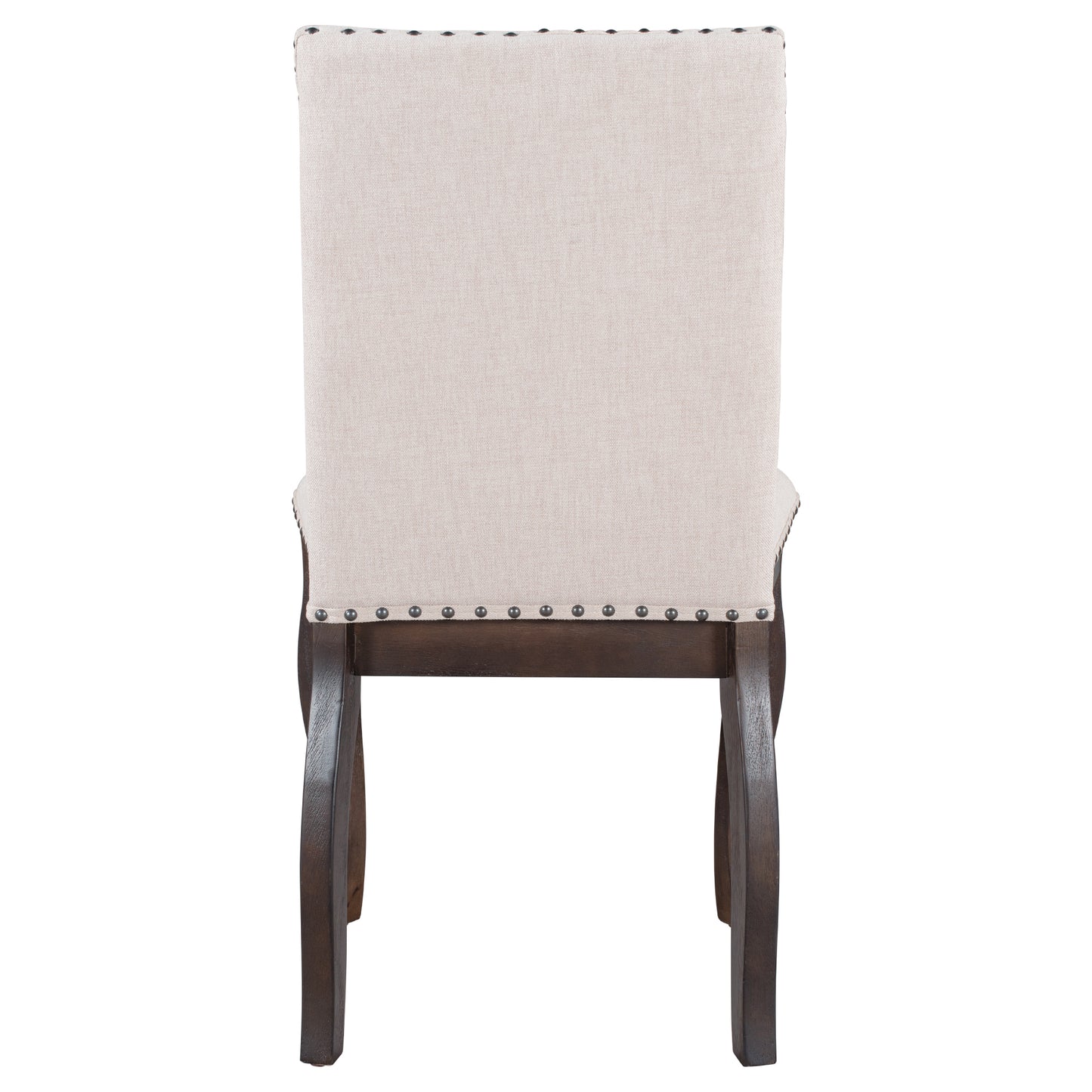 TREXM Set of 4 Dining chairs Wood Upholstered Fabirc Dining Room Chairs with Nailhead (Espresso)