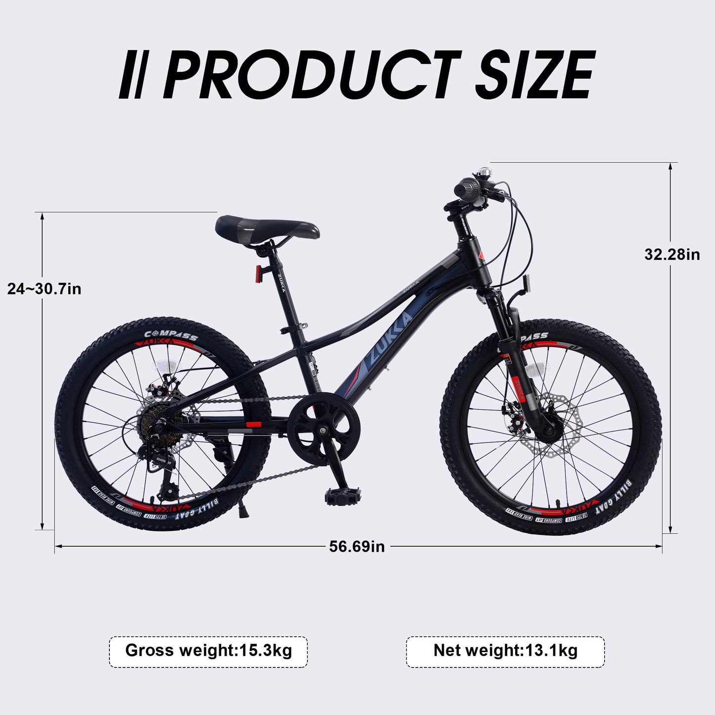 Mountain Bike for Girls and Boys  Mountain 20 inch shimano 7-Speed bike