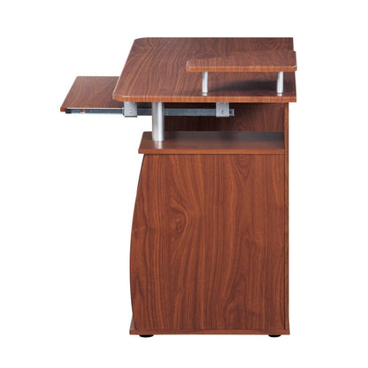 Techni Mobili Complete Computer Workstation Desk With Storage, Mahogany