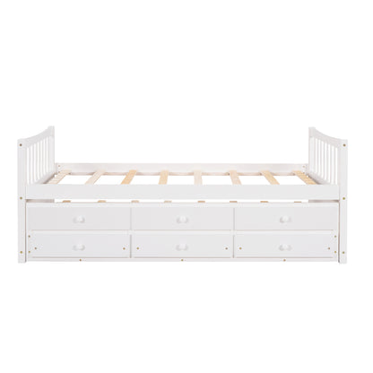 Daybed with Trundle and Drawers, Twin Size, White(OLD SKU: LP0000141KAA)