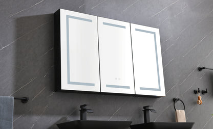 LED Mirror Medicine Cabinet with Lights, Dimmer, Defogger, Clock, Temp Display