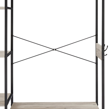 JHX Organized Garment Rack with Storage, Free-Standing Closet System with Open Shelves and Hanging Rod(Grey,43.7’’w x 15.75’’d x 70.08’’h).