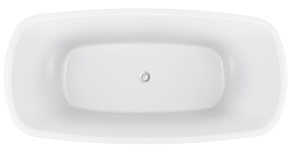 67" 100% Acrylic Freestanding Bathtub，Contemporary Soaking Tub，white Bathtub