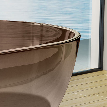 69 inch  Transparent grey  solid surface bathtub for bathroom
