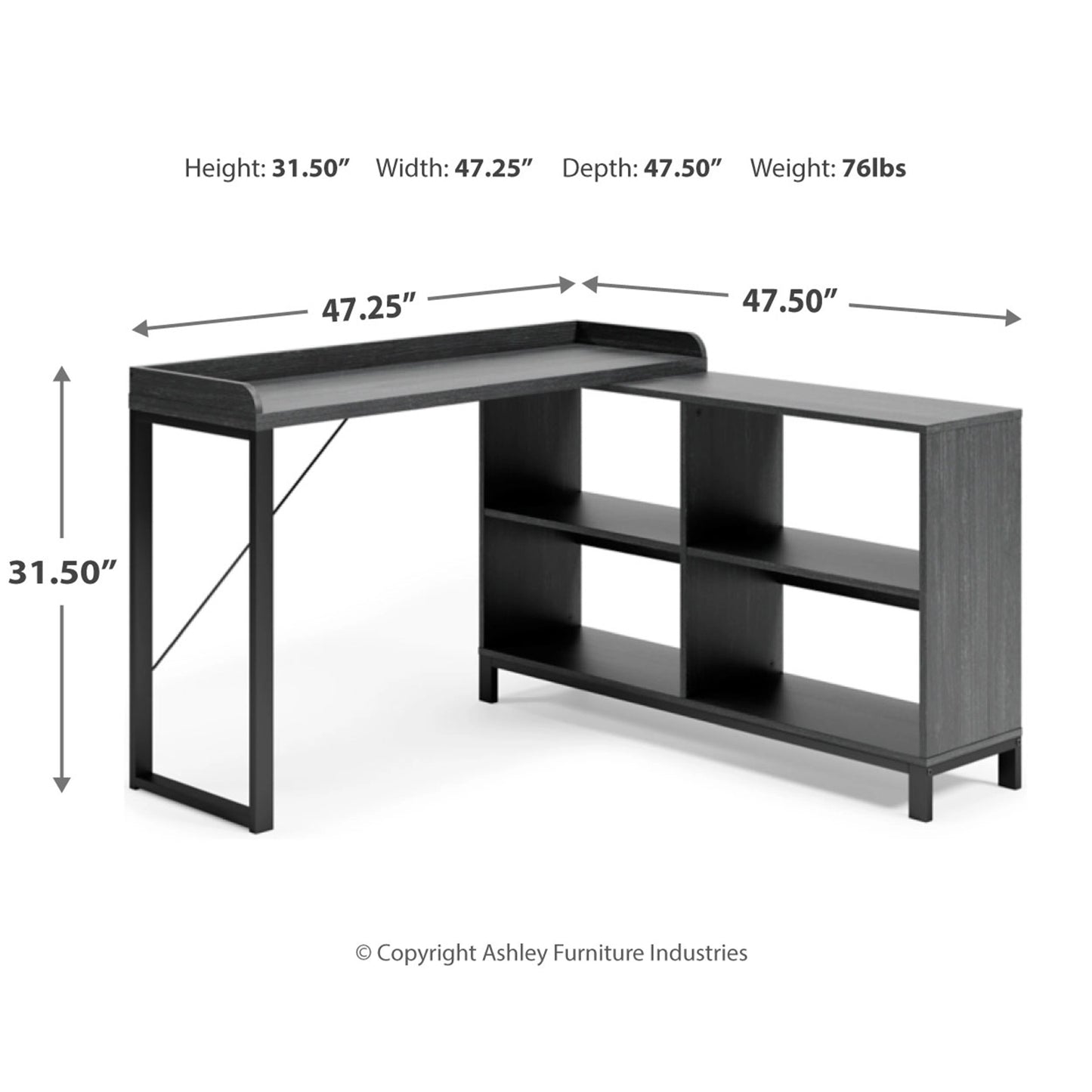 Ashley Yarlow Contemporary Home Office L-Desk H215-24